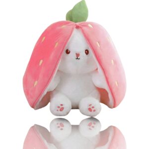 Strawberry Bunny – Pink Plush Toy with a Sweet Smile 🍓🐰