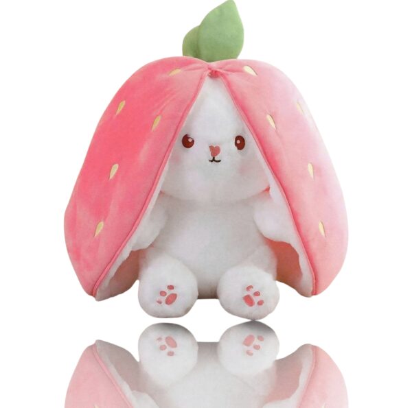 Strawberry Bunny – Pink Plush Toy with a Sweet Smile 🍓🐰