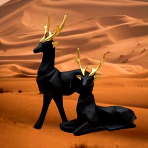 Elegant White Deer Figurines, Set of 2 (25*20) cm