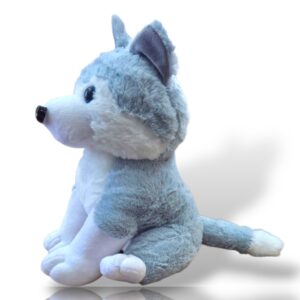 Shadow – Cuddly Grey Wolf Dog Plush 🐺💙 Companion