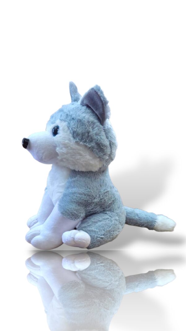 Shadow – Cuddly Grey Wolf Dog Plush 🐺💙 Companion