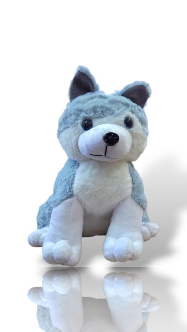 Shadow – Cuddly Grey Wolf Dog Plush 🐺💙 Companion - Image 2