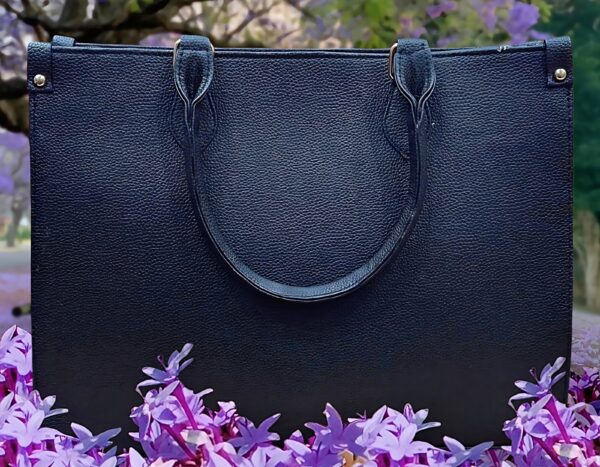 Premium Black Textured Handbag for Women Big Size - Image 3
