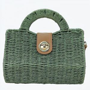 Trendy Woven Handbag Dual Colour Handcrafted