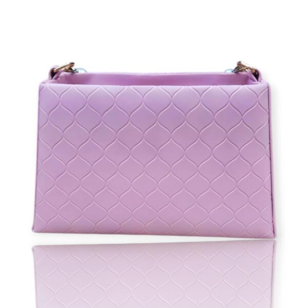 Stylish Pink Sling Handbag with Pearl Handle and Sling - Image 4