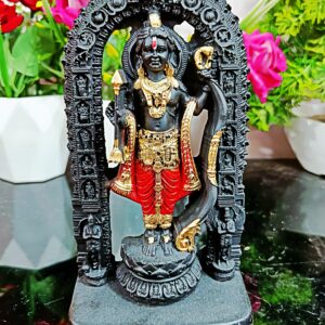 Ram Lalla Decorative Arch-Divine Black-Gold Idol (7"Inch)