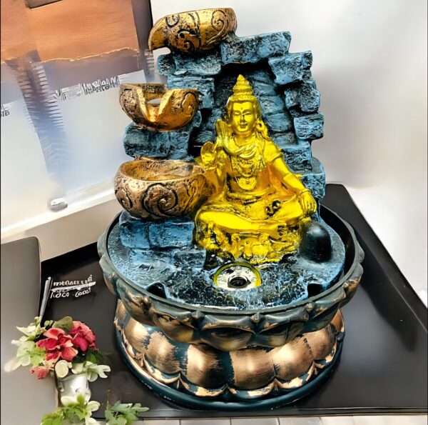 Lord Shiva Water Fountain LED Temple Home-Office (12"Inch)