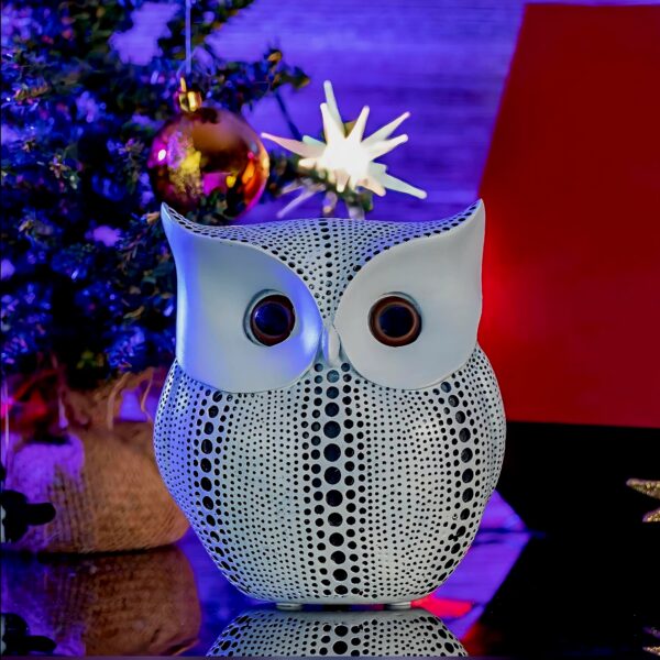 Silver Wisdom Owl Handcrafted Resin Decor (14cm*13cm) - Image 4