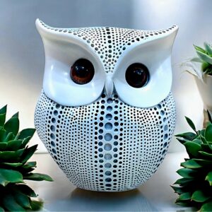 Silver Wisdom Owl Handcrafted Resin Decor (14cm*13cm)