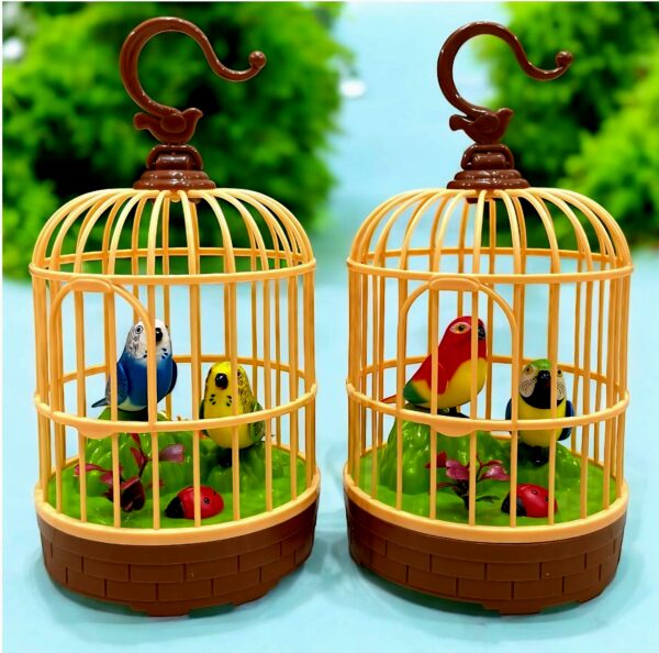 Clap-Activated Singing Bird Cage Toy Sound-Motion Bird Showpiece