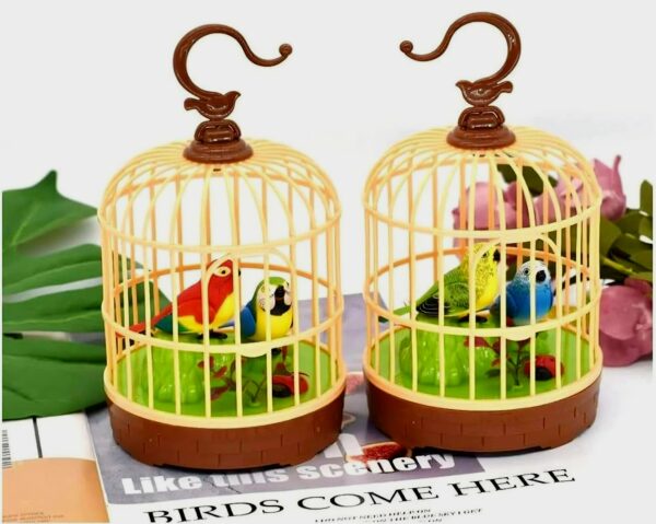 Clap-Activated Singing Bird Cage Toy Sound-Motion Bird Showpiece - Image 3