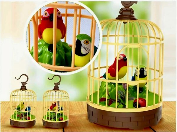 Clap-Activated Singing Bird Cage Toy Sound-Motion Bird Showpiece - Image 4