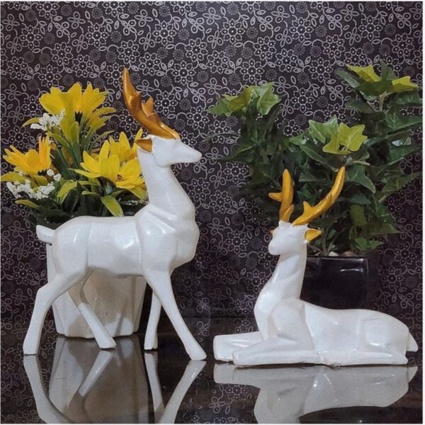 Elegant White Deer Figurines, Set of 2 (25*20) cm - Image 5