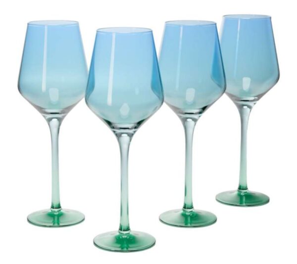 Anko Gradient Wine Glass Set – Blue & Green Ombre