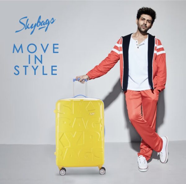 Stylish Skybags Yellow-Blue 79cm Trolley Luggage Lightweight - Image 5