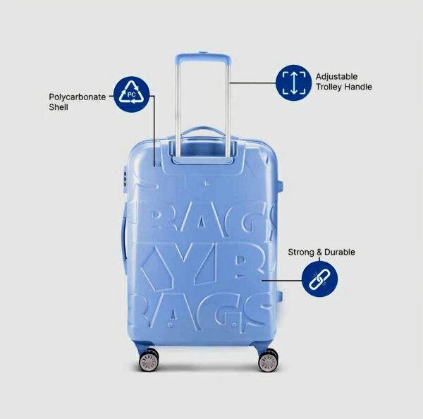 Stylish Skybags Yellow-Blue 79cm Trolley Luggage Lightweight - Image 4